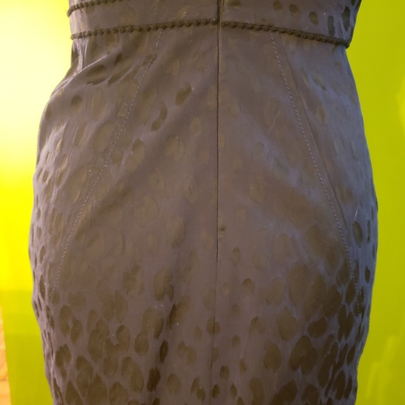 Zac Posen Asymmetrical Navy Animal Print Dress - Picture 6 of 8